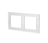 Plaque murale en verre avec 2 clés, argentée, idéale pour la décoration et le contrôle de l'éclairage dans les espaces modernes.