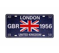 Plaque murale magnétique en métal avec inscription « London United Kingdom » - 30 x 15 cm - Style vintage britannique - Pour réfrigérateur, bureau, maison, bar, café