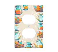 Plaque murale pour théière de cuisine, panier à fruits moderne, orange d'été, taille standard, double prise de courant pour chambre à coucher, salle de bain, entrée de maison