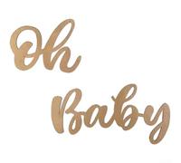 Plaque murale rustique en bois 40 cm Finition blanche Décoration | Texte réconfortant pour Oh Baby, design romantique, parfait pour la Saint-Valentin, accessoire photo idéal, bois