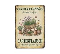 Plaque murale vintage amusante en métal avec ciboulette parlante pour café, club, bar, bureau, jardin - 20,3 x 30,5 cm