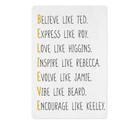 Plaque Murales Pancarte Jardin Plaques Métalliques Pour Décoratives Cuisine Garage 20X30Cm Cadeau De Motivation Pour Croire En Ted, Lasso, Série Télévisée, Fans De Ted, Football Au Lasso