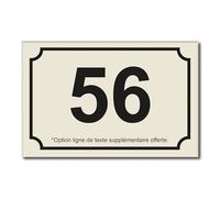 Plaque Numéro de Rue Personnalisable - 15x10 cm - Numéro de Maison Gravé pour Immeuble Maison en PVC Résistant Extérieur Fixation Adhésif, Trous ou Cache Vis - Beige