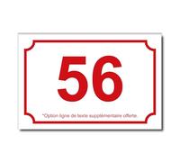 Plaque Numéro de Rue Personnalisable - 15x10 cm - Numéro de Maison Gravé pour Immeuble Maison en PVC Résistant Extérieur Fixation Adhésif, Trous ou Cache Vis - Blanc/Rouge