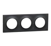 Plaque ODACE Styl anthracite 3 postes horizontal/vertical entraxe 71mm - SCHNEIDER ELECTRIC - S540706 Gris anthracite G