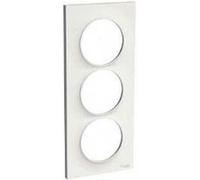 Plaque Odace Styl - Blanc brillant - Triple verticale 57mm blanc G