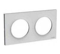 Plaque STYL grise ODACE 2 postes horizontal/vertical entraxe 71mm - SCHNEIDER - S520704A1