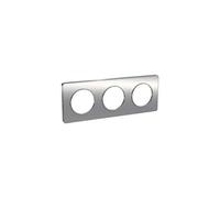 Schneider Electric - Odace Touch, plaque Aluminium brossé liseré Alu 3 post. horiz./vert. 71mm - S530806J