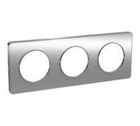 Schneider Electric - Odace Touch, plaque Aluminium brossé liseré Alu 3 post. horiz./vert. 71mm - S530806J