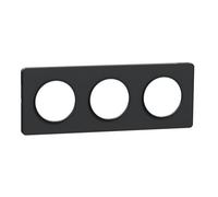 Plaque ODACE TOUCH anthracite 3 postes horizontal/vertical entraxe 71 mm - SCHNEIDER - S540806