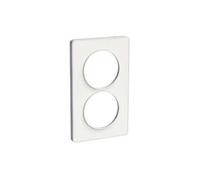 Plaque Odace Touch - Blanc sans liseré - Double verticale 57mm