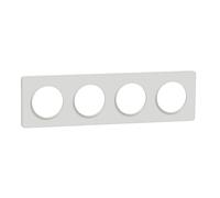 Plaque ODACE TOUCH blanche 4 postes horizontal/vertical entraxe 71 mm - SCHNEIDER - S520808