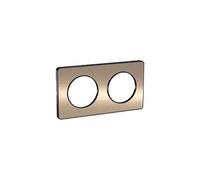 Plaque Odace Touch - Bronze brossé avec liseré anthracite - Double horizontale et verticale