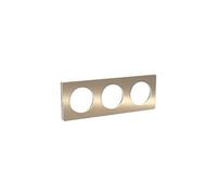 Plaque Odace Touch - Bronze brossé avec liseré blanc - Triple horizontale / verticale 71mm