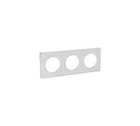 Plaque Odace Touch - Translucide blanc avec liseré blanc - Triple horizontale / verticale 71mm
