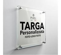 Plaque Personnalisée en Plexiglas pour Extérieur avec Logo, Texte ou Image Enseigne Murale Décorative pour Intérieur Plaque pour Bureau, Cabinet ou Magasin Formes Rectangulaires et Rondes (20x20)