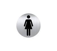Plaque pictogramme Ø 8 cm « toilette femme » Durable