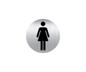 Plaque pictogramme Ø 8 cm « toilette femme » Durable