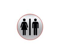 Plaque pictogramme Ø 8 cm « toilette homme/femme » Durable