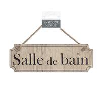Plaque porte bois "salle de bain"