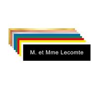 Plaque pour boîte aux lettres personnalisable. Plaque gravée pour BAL 10 x 2,5 cm. Plaque nominative PVC à personnaliser - Dimensions 10 x 2,5 Cm - Coloris Noir Avec Écriture Blanc