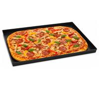 Plaque pour pizza et pâtisseries, en acier, 60 x 40 cm, noire