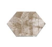 Plaque protection sol devant cheminée motifs feuilles hexagonale 40x40 Tulup