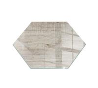 Plaque protection sol devant cheminée texture bois hexagonale 40x40 Tulup