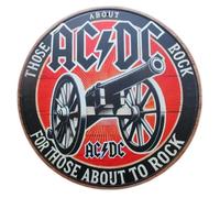 Plaque publicitaire - AC/DC - For Those About to Rock - Ronde - Métal peint - 30 cm