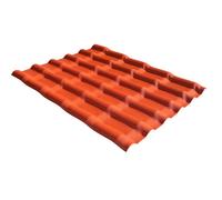 Plaque pvc imitation tuile mini 110 x 90 cm - L: 110 cm - l: 90 cm - E: 2.3 mm - Terre cuite