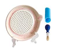 Plaque râpe à ail en céramique avec brosse à main | Plateau de râpe à gingembre avec support pour oignons, fromage, noix de muscade, épices, zeste de citron et gingembre