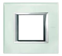 Plaque Rectangulaire 2 Modules Bticino Axolute Verre Cristal G