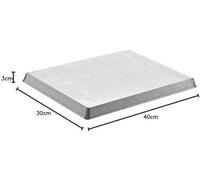 Plaque rectangulaire en aluminium - 40 x 30 cm - Idéale pour la préparation de pizzas et de pâtisseries - Noir/Argent
