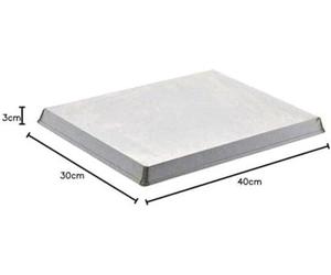 Plaque rectangulaire en aluminium - 40 x 30 cm - Idéale pour la préparation de pizzas et de pâtisseries - Noir/Argent