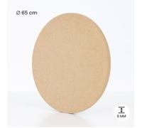 Plaque rond de bois moyen MDF - Diamètre 65 cm - Épaisseur 6 mm - Finition lisse - Idéal pour bricolage et décoration intérieure