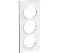 Plaque Odace Styl - Blanc brillant - Triple verticale 57mm