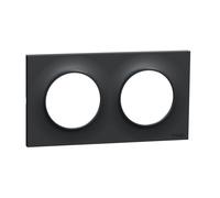 Odace Styl - plaque 2 postes horizontaux ou verticaux entraxe 71mm anthracite - SCHNEIDER ELECTRIC - S540704
