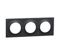 Plaque de finition 3 postes Odace Styl Anthracite Schneider