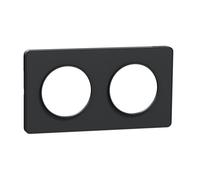 Schneider Electric – Plaque Odace Touch S540804 – 2 postes, entraxe 71 mm, gris anthracite