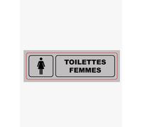 Plaque signalisation viso alumimiun auto-adhesive toilettes femmes 17x5cm