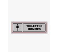 Plaque signalisation viso aluminium auto-adhesive toilettes hommes 17x5cm