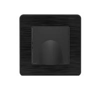Zenitech Plaque Sortie de Câble 16A complète - métal Noir brossé - Kouro