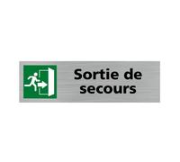 Plaque Sortie De Secours - SIGNALETIQUE.BIZ FRANCE - Q0388 - Gris - Métal - Artisanal - Décoration murale