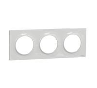 Plaque STYL grise ODACE 3 postes horizontal/vertical entraxe 71 mm - SCHNEIDER - S520706A1