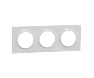 Plaque STYL grise ODACE 3 postes horizontal/vertical entraxe 71 mm - SCHNEIDER - S520706A1