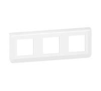Plaque triple horizontale - LEGRAND - Mosaic - Blanc - 3 postes - Fixation murale