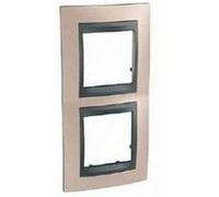 Plaque Unica Top - Cuivre onyx avec liseré graphite 4 modules - Verticale / entraxe 71mm