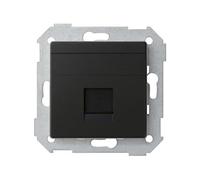 Plaque v&d univ. plate c/g poudre pour 1 RJ45 SIMON 82 CONCEPT noir mat