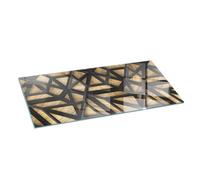 Plaque verre devant cheminée et plaque de sol en verre motif bois 125x50 Tulup