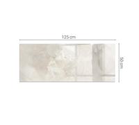 Plaque Verre Devant Cheminée Motif de Marbre Naturel Crème Carrée Rectangulaire